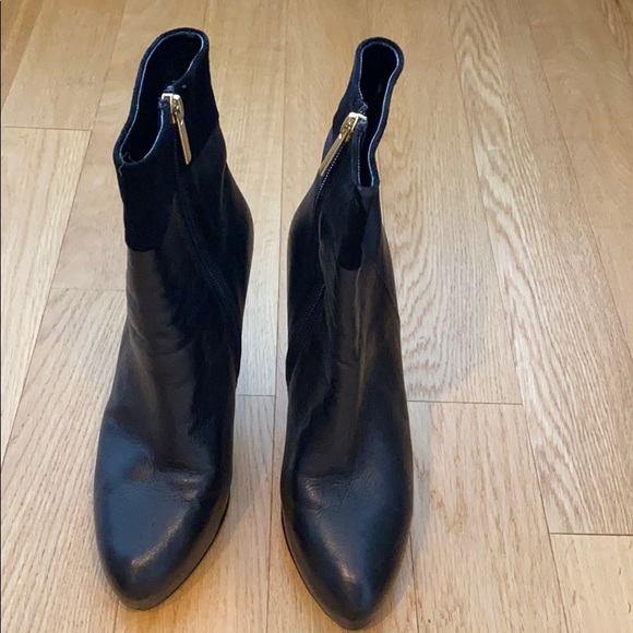 Black leather platform booties - Picture 2 of 5